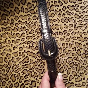 Black Snakeskin Belt-Small